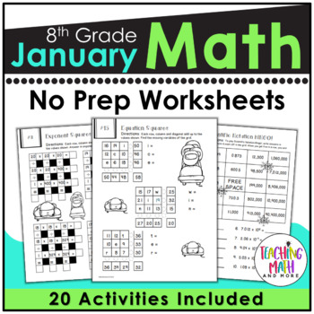 January Math Worksheets 8th Grade | Winter Math Worksheets Grade 8