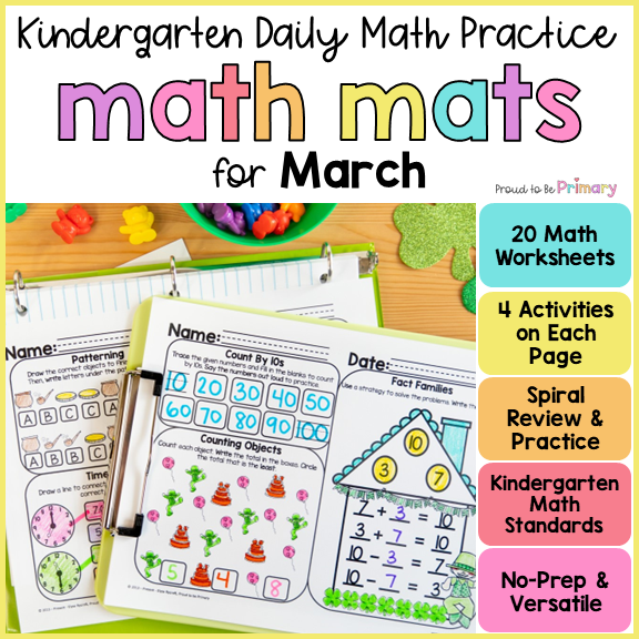 March Math Spiral Review Worksheets for Kindergarten Worksheets Library