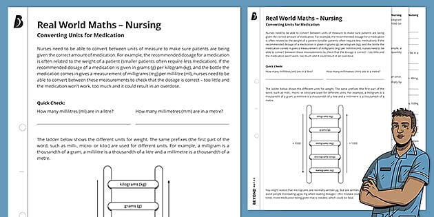 printable math worksheets for nursing students