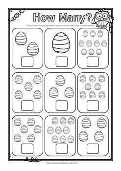 Kindergarten Math Bundle - No Prep Worksheets / Printables, Geometry, Number