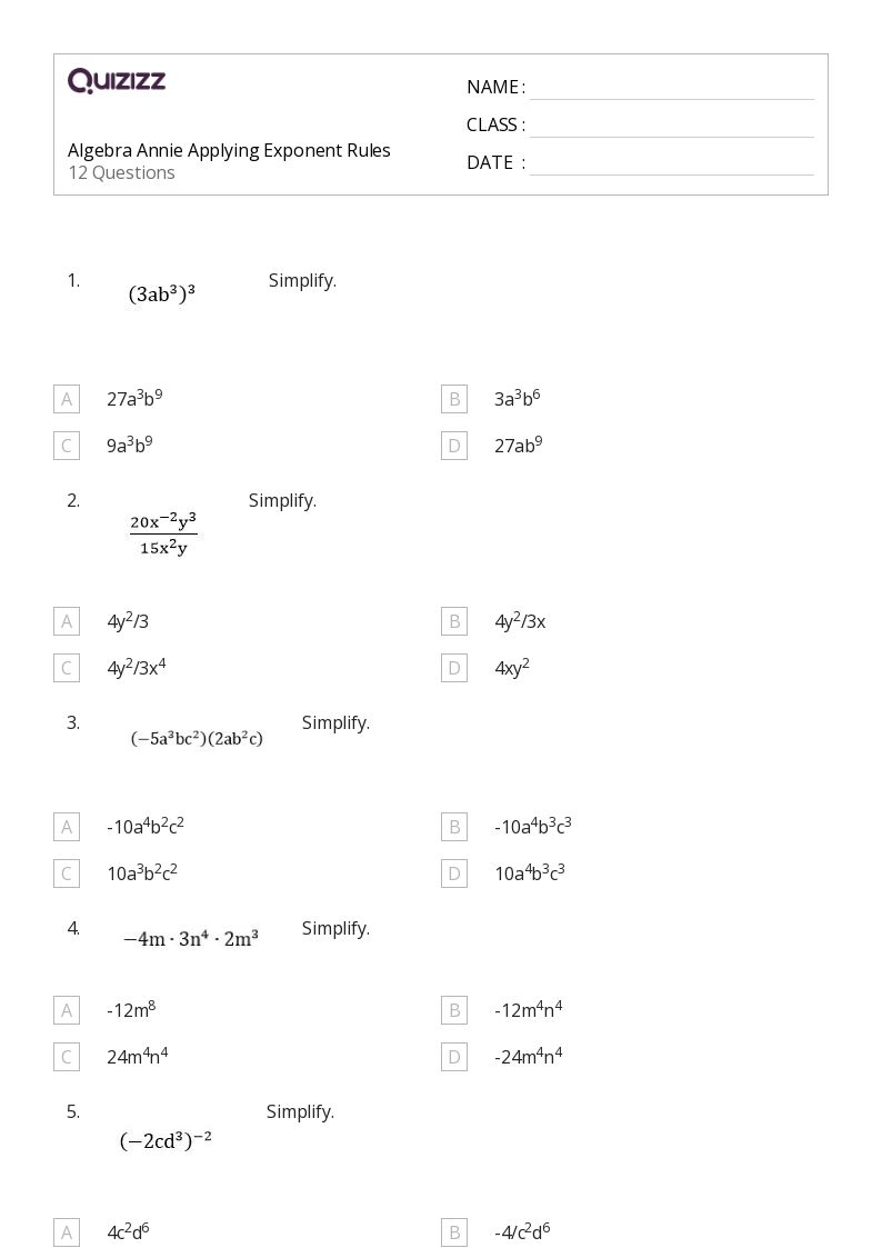 printable math worksheets grade 9 free