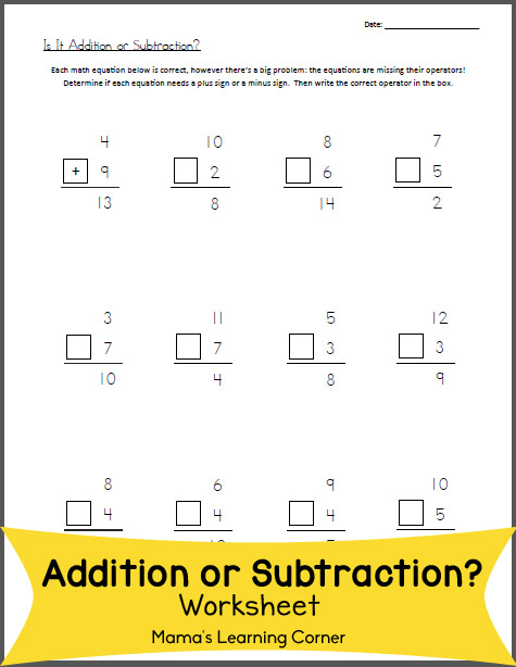 printable math worksheets mixed addition and subtraction