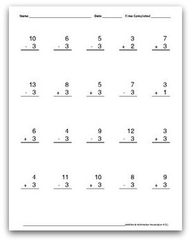 printable math worksheets mixed addition and subtraction