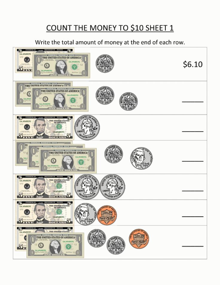 printable math worksheets money