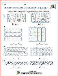 printable math worksheets multiplication arrays