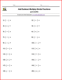 printable math worksheets multiplying and dividing fractions
