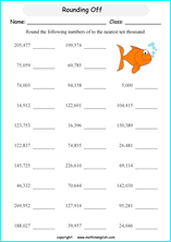 Printable rounding off worksheets with whole numbers and decimal ...