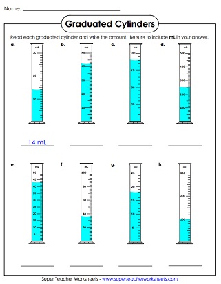 printable math worksheets reading graduated cylinder