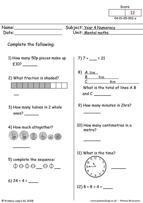 printable math worksheets uk
