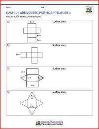printable math worksheets volume mixed shapes