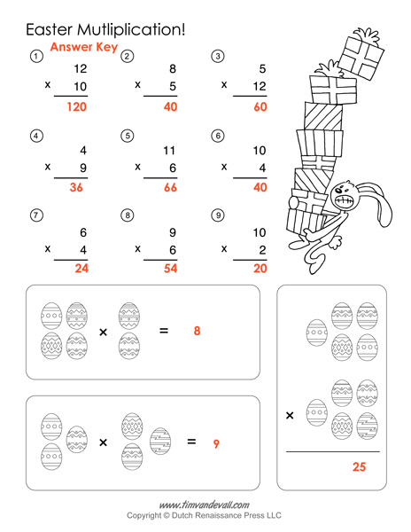 Easter Math Worksheets - Math Worksheet Answer Key - Tims Printables