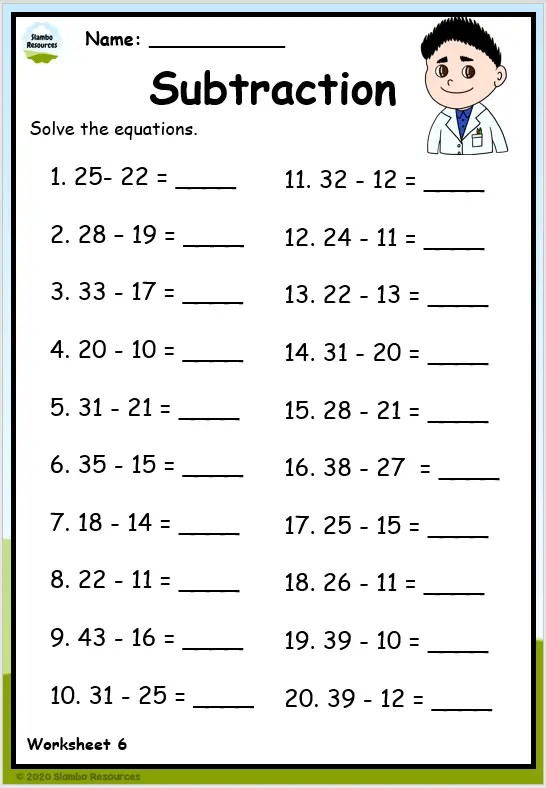 Grade 2 Subtraction Worksheets | Free Printables | Math Worksheets