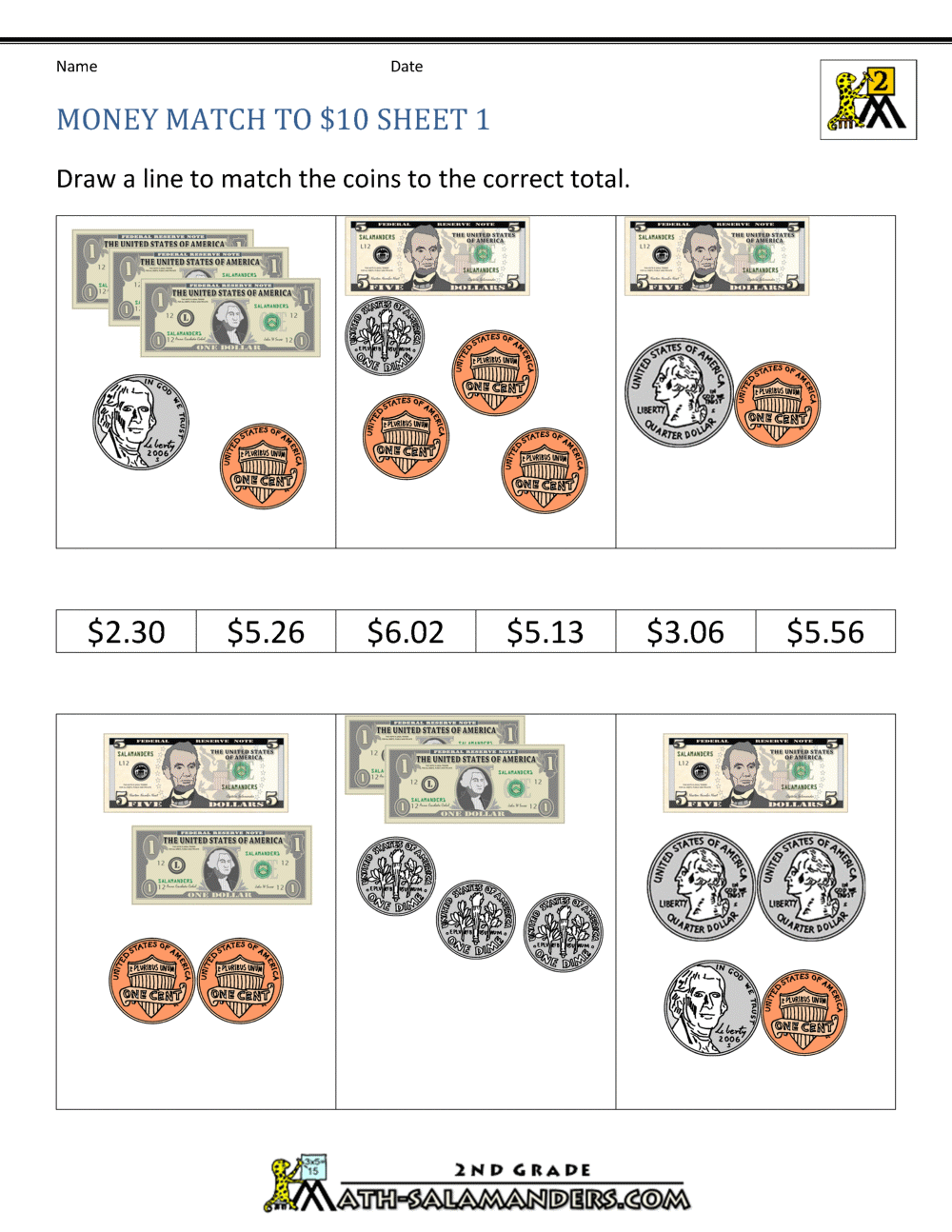 printable maths money worksheets