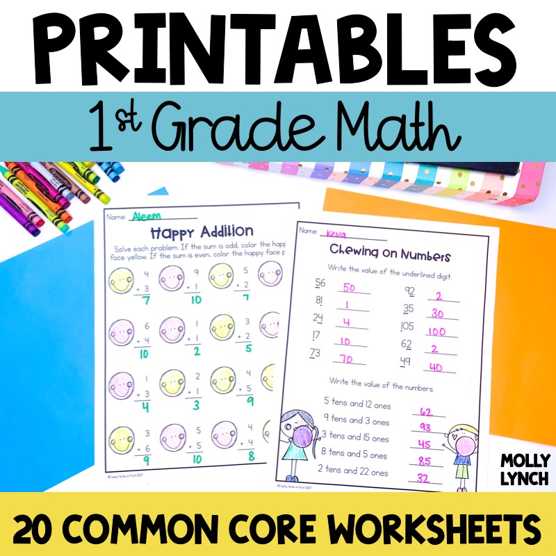 1st Grade Math Worksheets Common Core: Printable &  Easy to Use