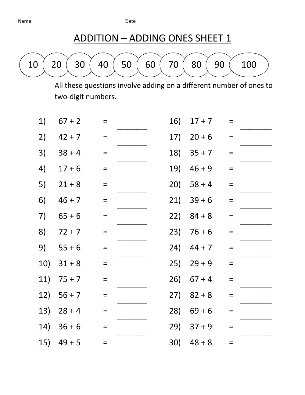 printable maths worksheet for