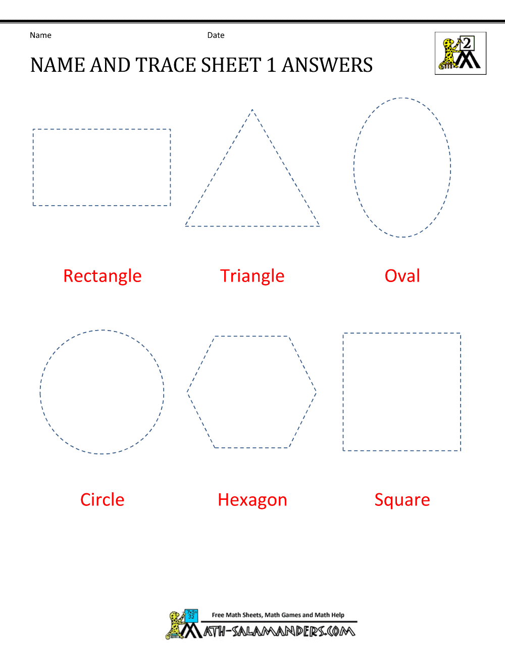 printable maths worksheets shapes