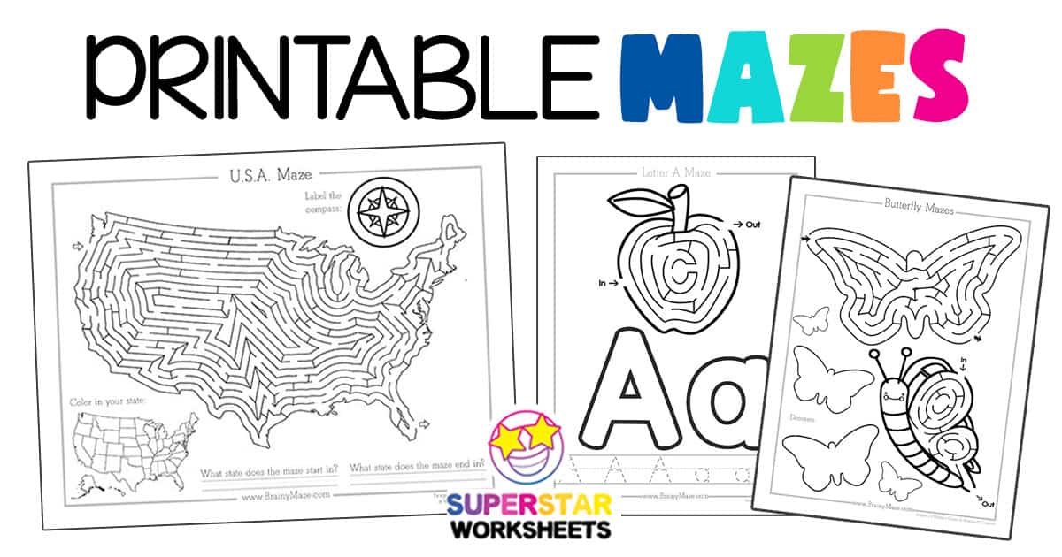 printable maze sheets