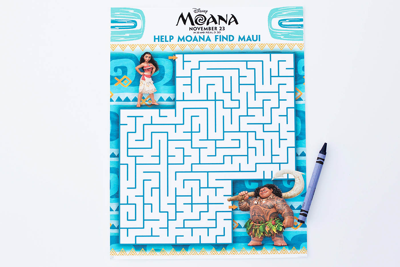 Moana Printable Coloring Pages, Maze, Bookmarks &  Matching Game ...