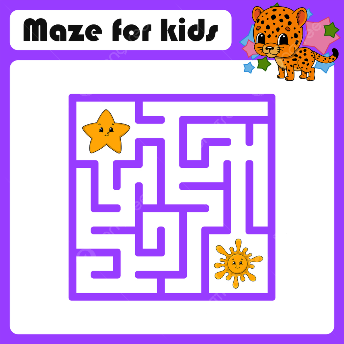 Mazes Worksheets Vector Hd PNG Images, Funny Maze Worksheet ...