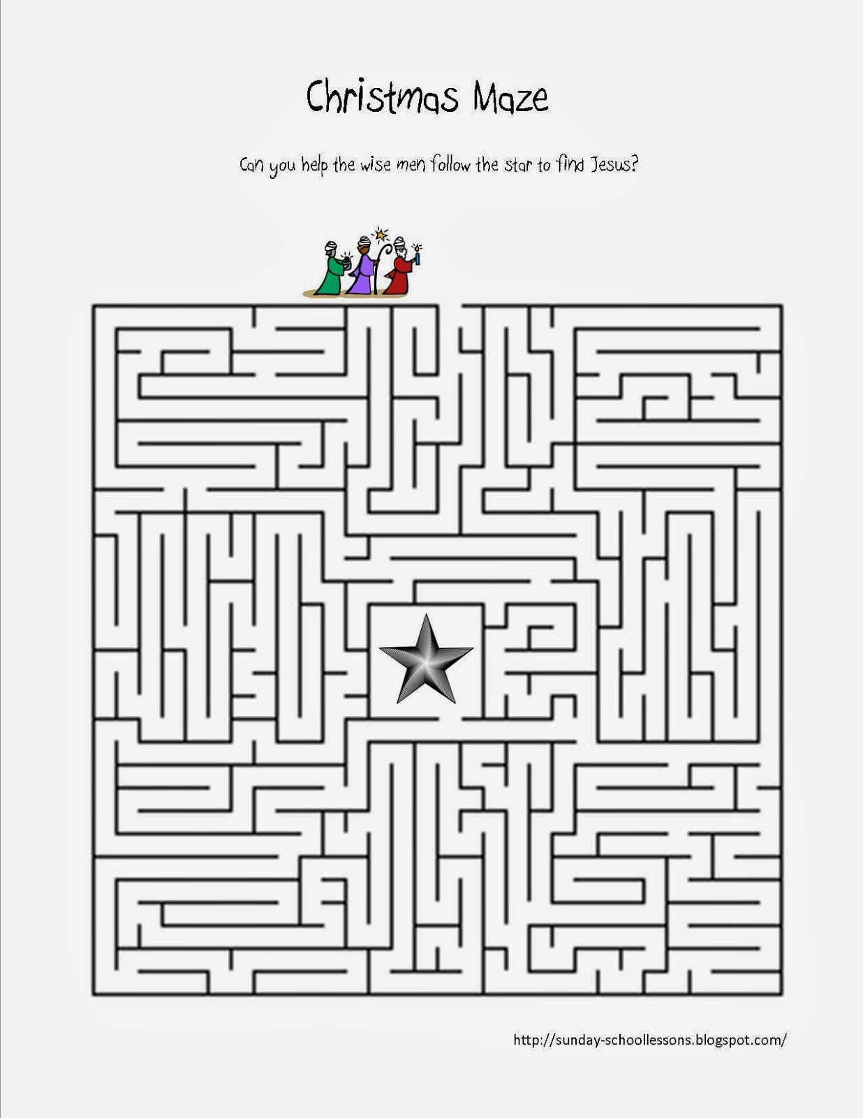 printable mazes for sunday school