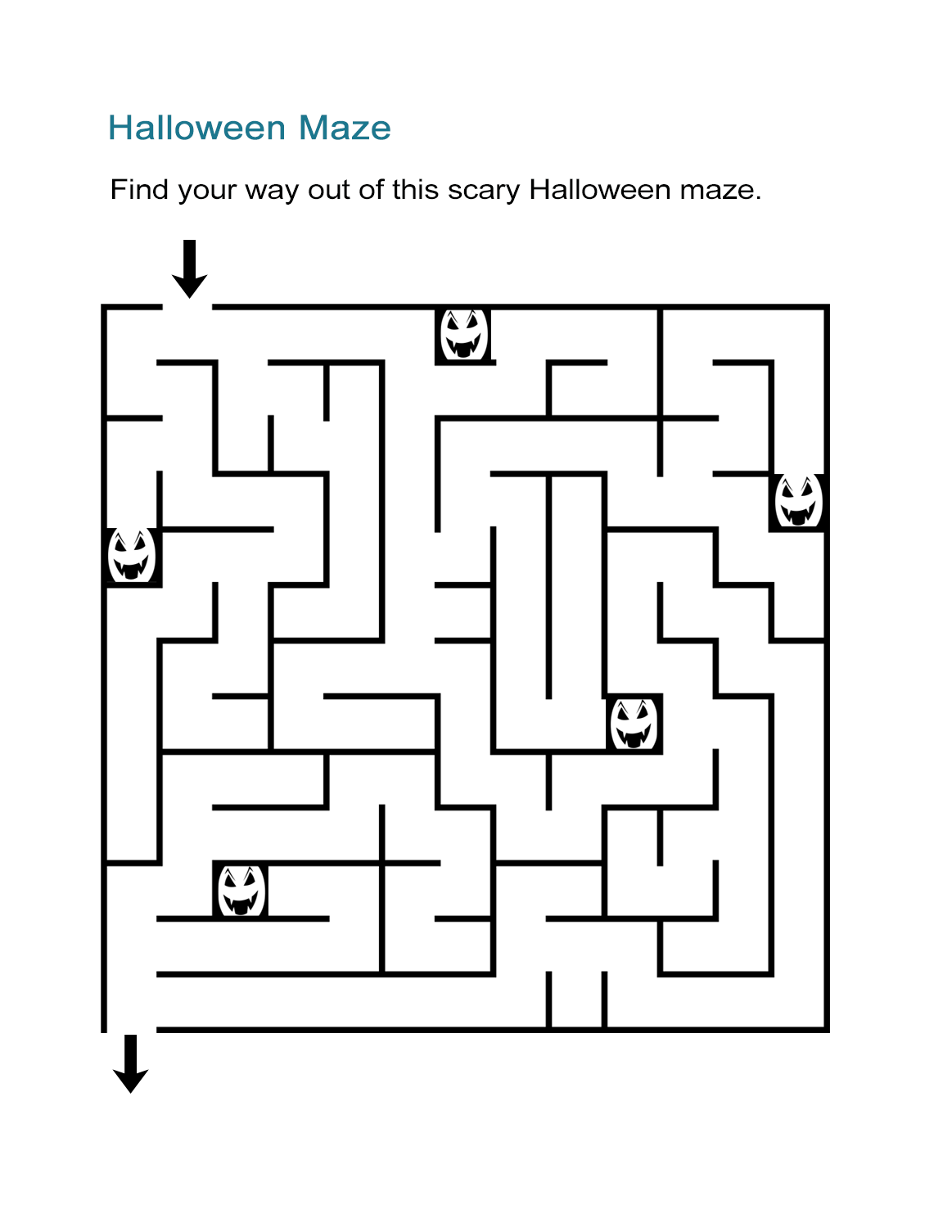 printable mazes halloween