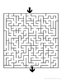 Printable Hexagon Maze - Medium Difficulty