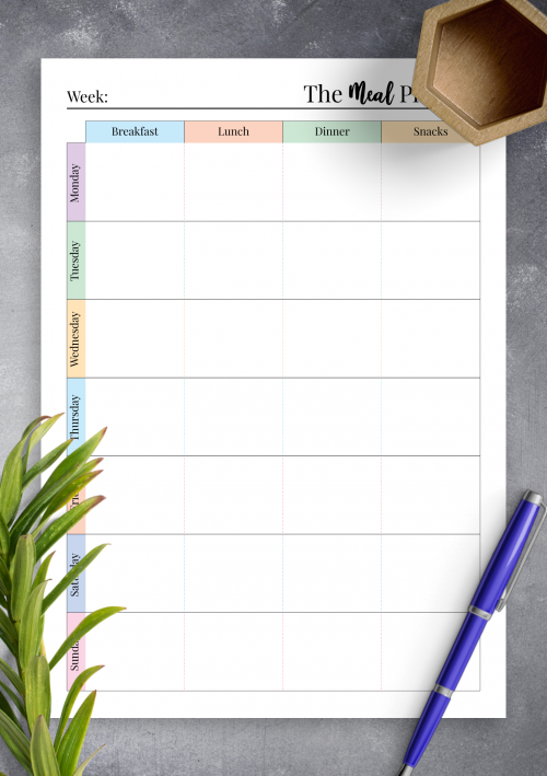 Printable Meal Planner Templates - Download PDF