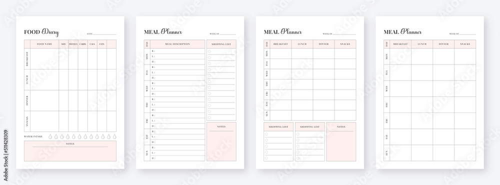Meal Planner Printable Template. Food Planner Printable Template ...