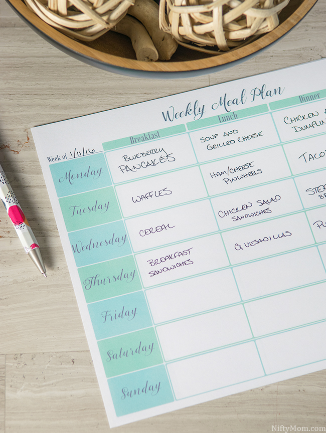 printable meal and snack planner