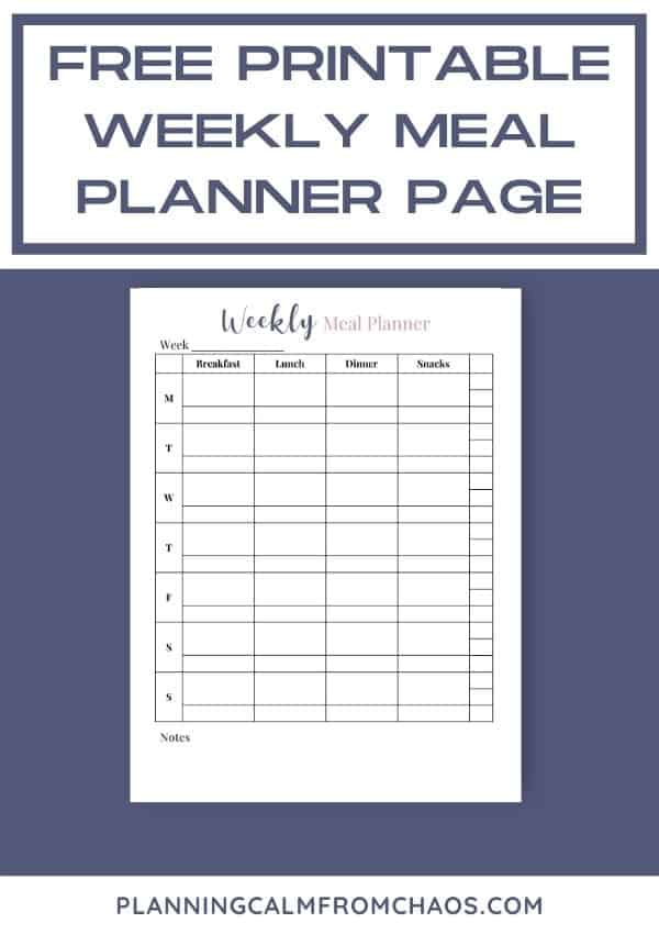 printable meal and snack planner