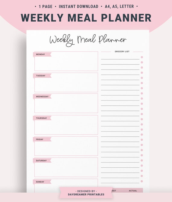 printable meal and snack planner