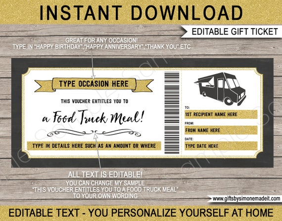 printable meal gift vouchers