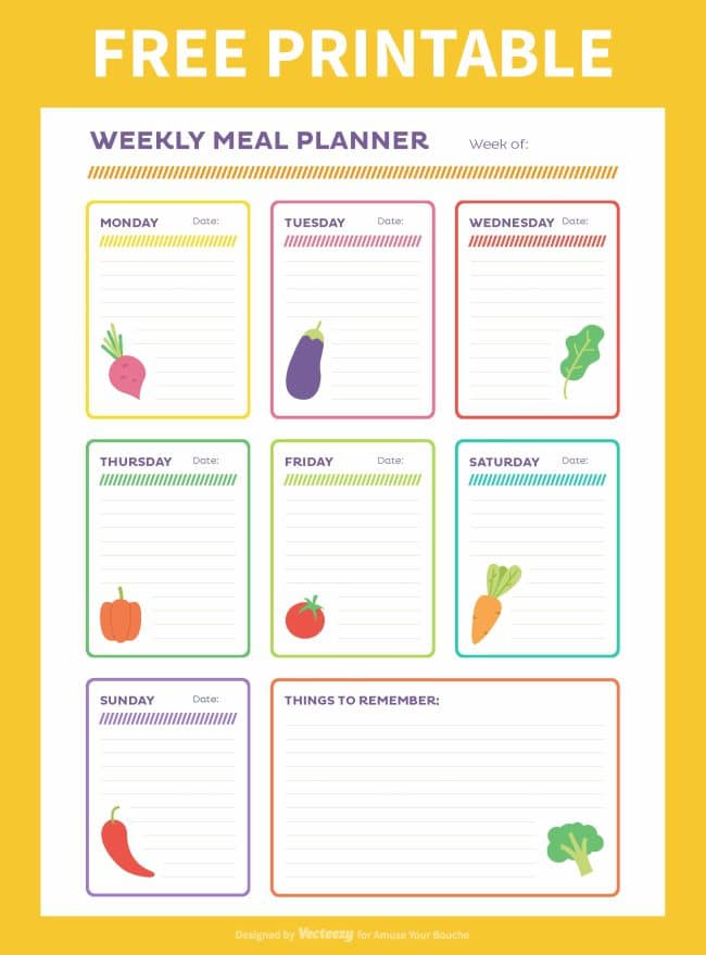 printable meal plan with recipes
