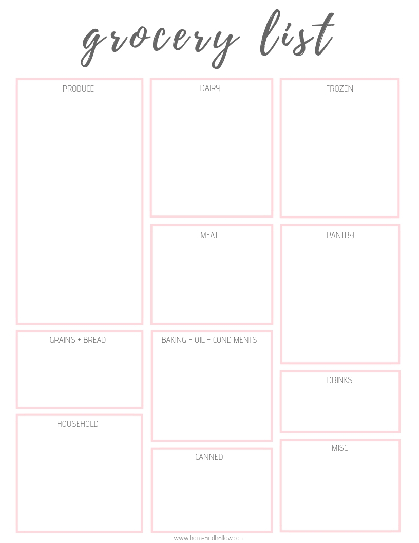 printable meal planner and shopping list