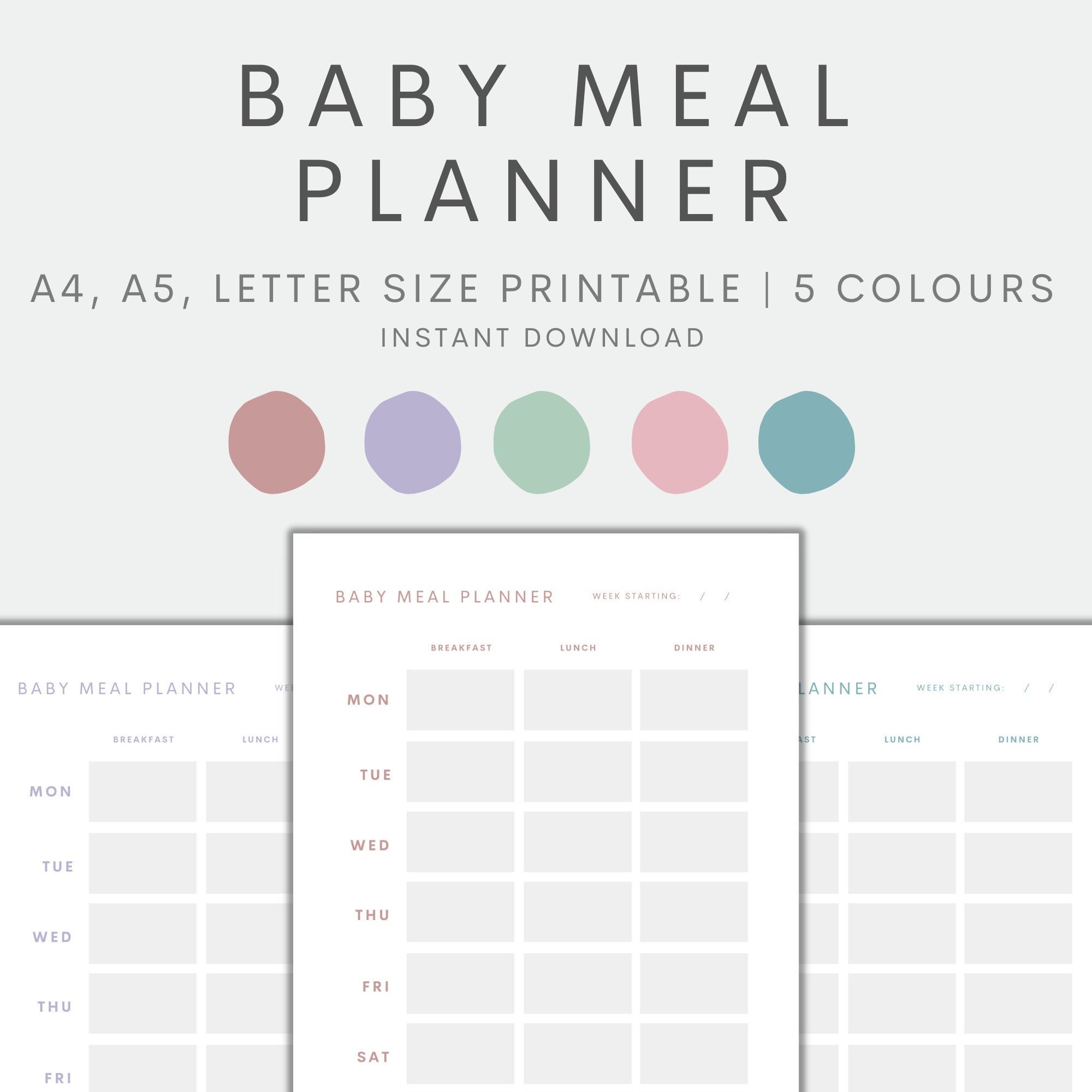 printable meal planner for baby