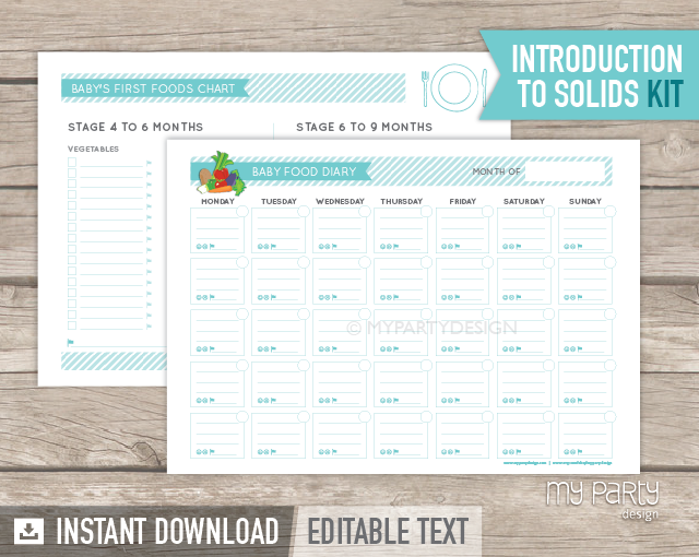 printable meal planner for baby