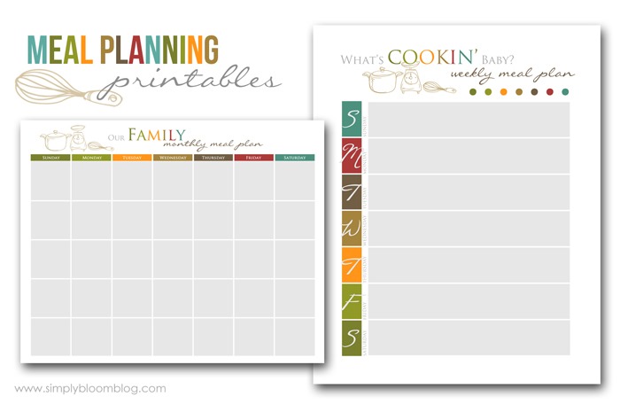 printable meal planner for baby