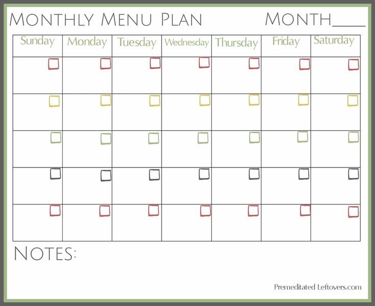 printable meal planner monthly