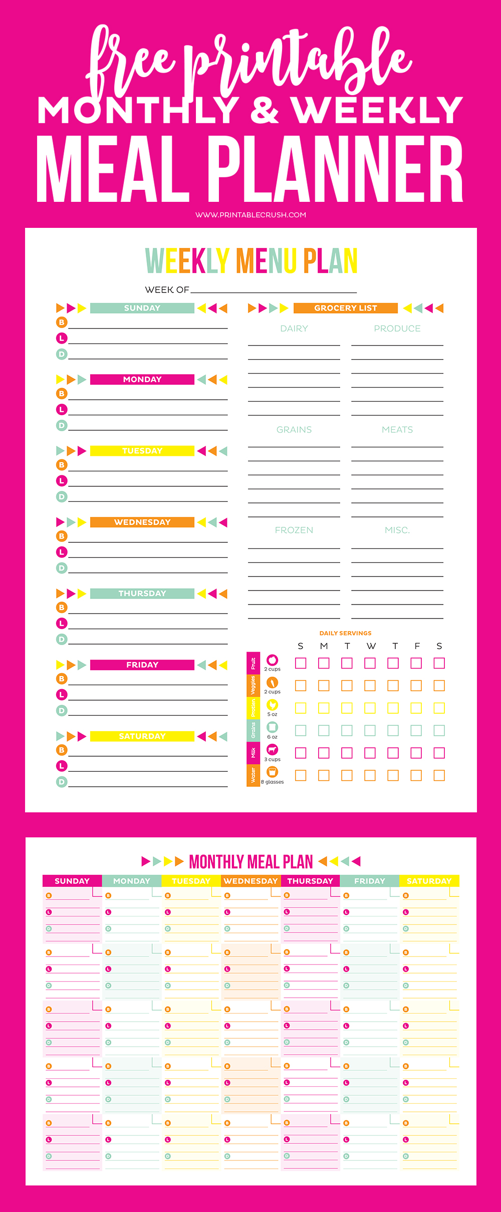 printable meal planner monthly