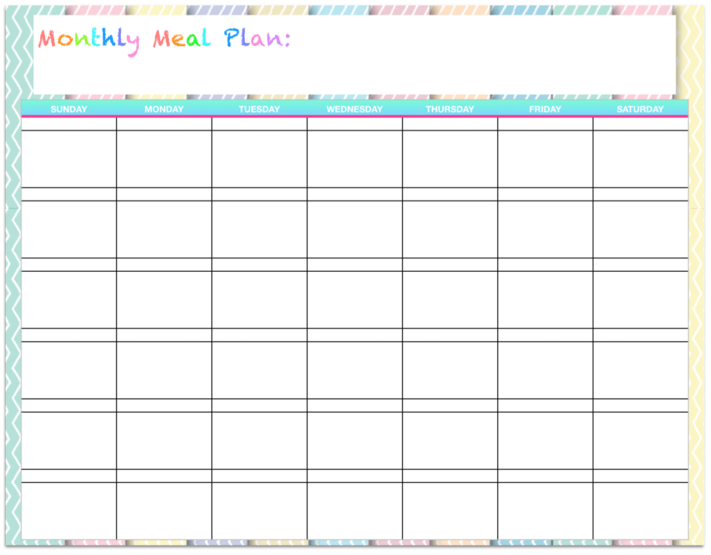 Menu &amp; Grocery Printables