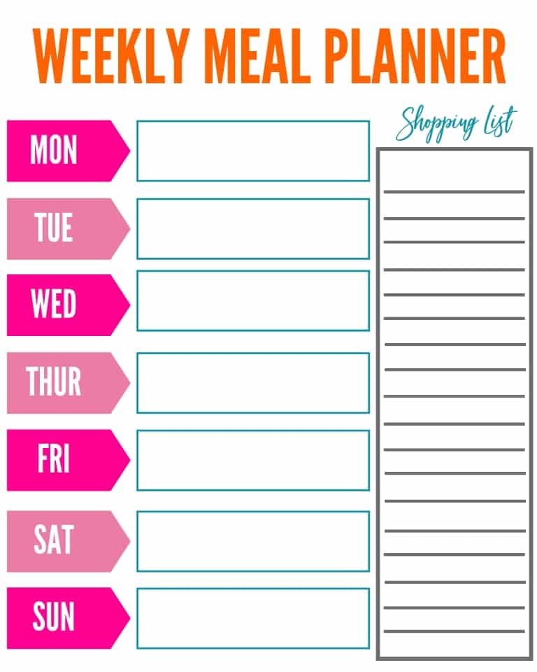 FREE Printable Weekly Meal Planner • Bake Me Some Sugar