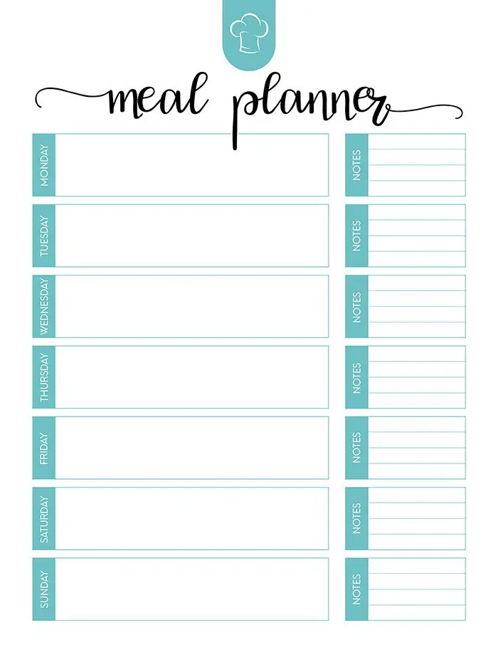 15 Free Printable Meal Planner Templates To Help You Succeed In ...
