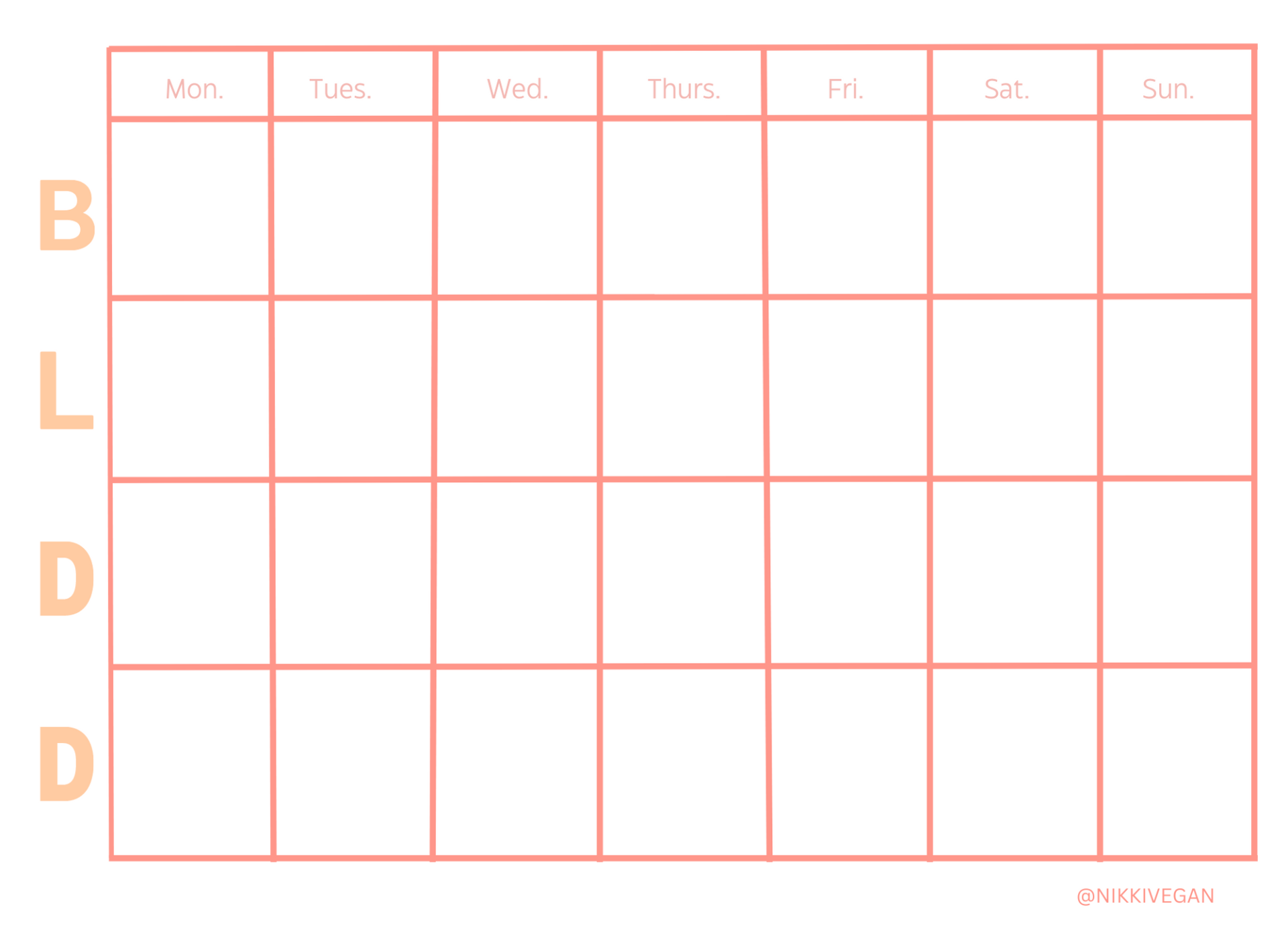 FREE MEAL PLANNER PDF - Nikki Vegan