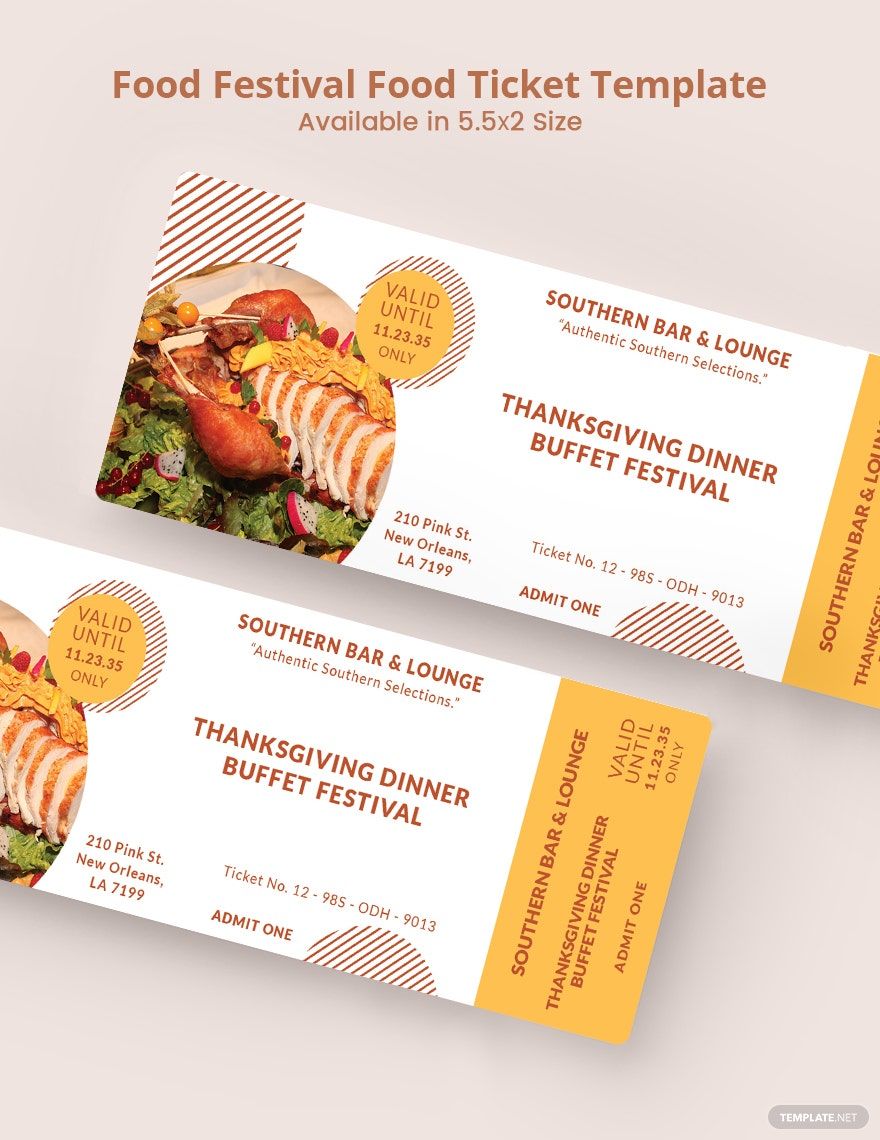 FREE FREE Meal Ticket &  Examples Templates - Download in Word ...