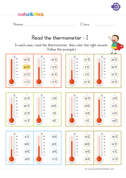 Free printable 1st Grade measurement worksheets and activities