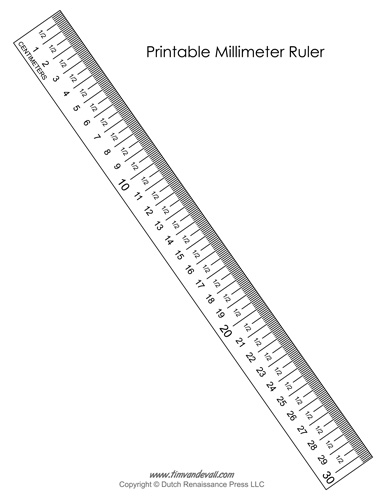 Printable Millimeter Ruler - Tims Printables