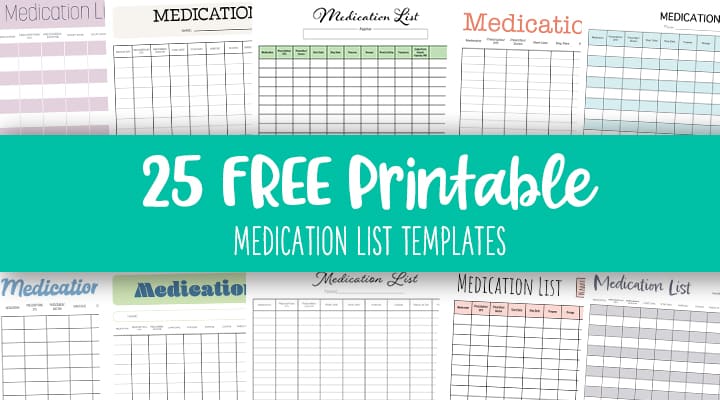 Medication List Templates - 25 FREE Printables | Printabulls