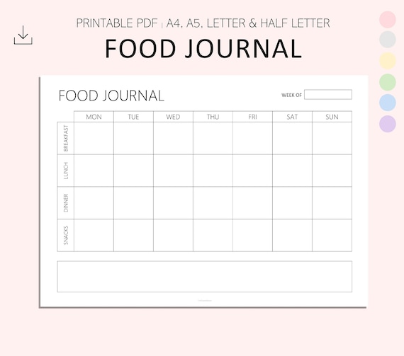 Diet Journal Template - 10 Free PDF Printables | Printablee