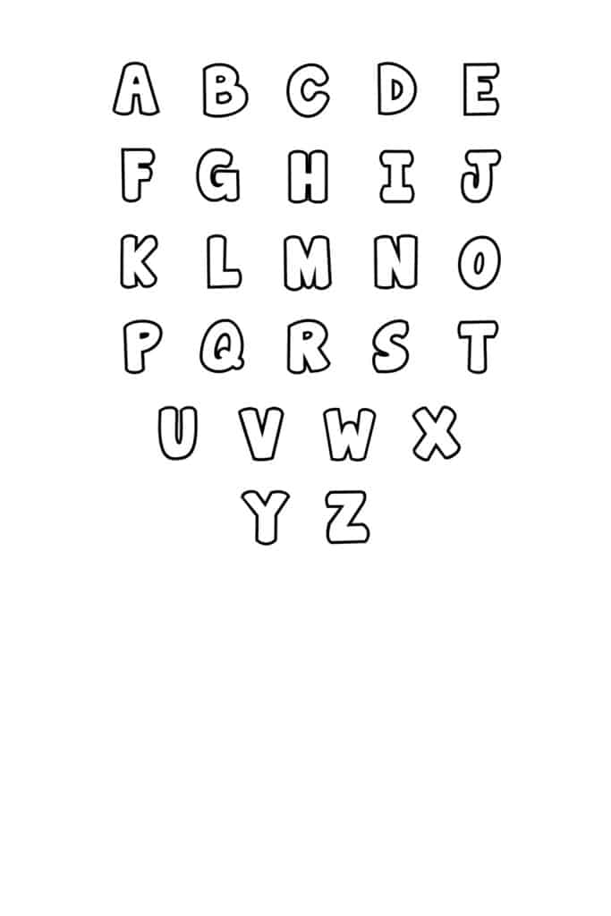 Free Printable Bubble Letter Alphabet Stencils - Freebie Finding Mom