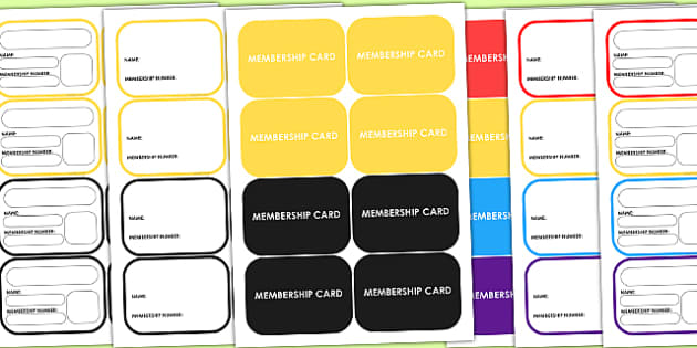 Blank Membership Card Templates | Twinkl (teacher made)